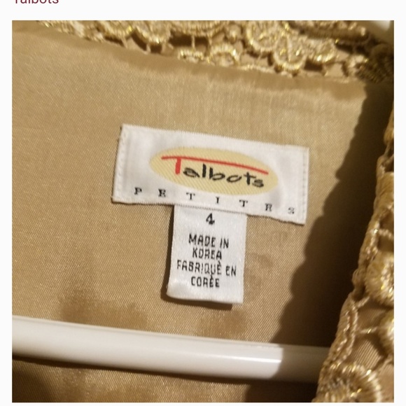 Talbots Petites Shimmer Lace Embroidered Overlay Blazer - Picture 5 of 6